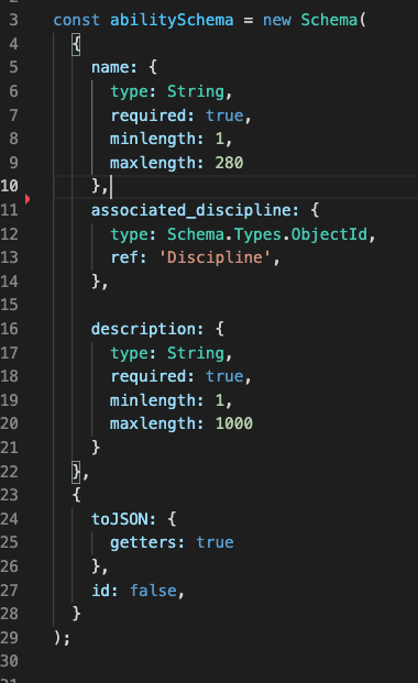 Ability database schema