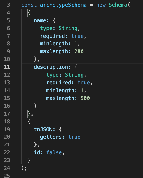 Archetype database schema