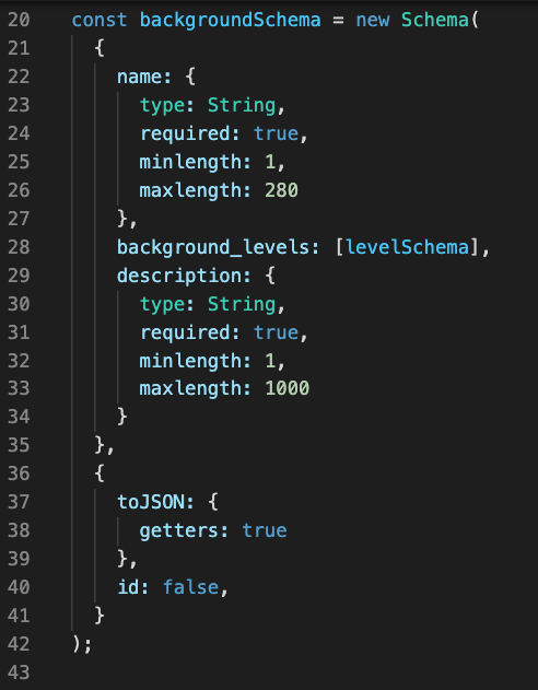 Background database schema