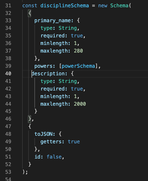 Discipline database schema