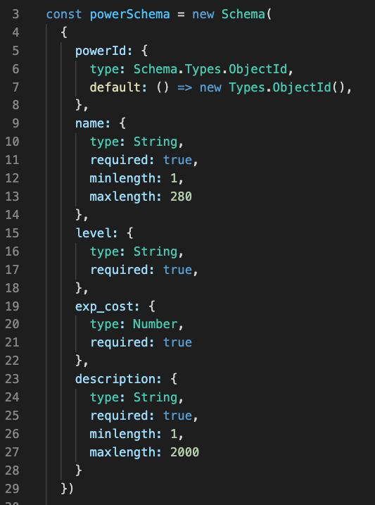 Discipline powers database schema